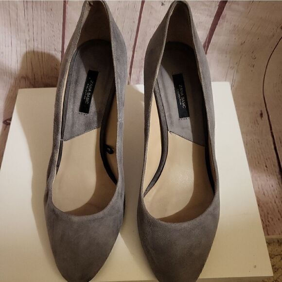 Zara Basic Collection Gray Suede 3.5" Stilleto Heel Pumps sz.10/41 - Picture 9 of 10